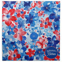 Janto Floral Vermelho Branco e Azul Napkin