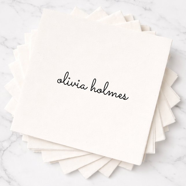 Guardanapo Monograma | Guardanapos de Papel com No (Personalized script napkins create a simple stylish detail for modern events )