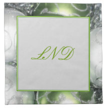 Napkin "Verde e Prateado" Monograma