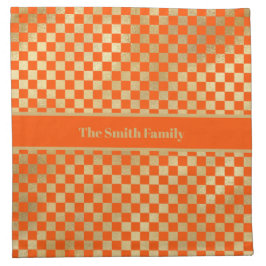 Guardanapo Roupa Dourada Laranja Verificada Napkin