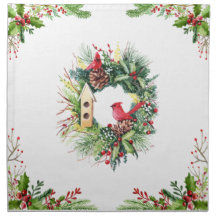 Watercolor Christmas Wreath Clokin