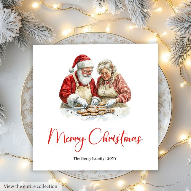 Guardanapos Alegres de Natal com Papai Noel Rústic (Rustic Santa Claus Vintage Festive Merry Napkin)