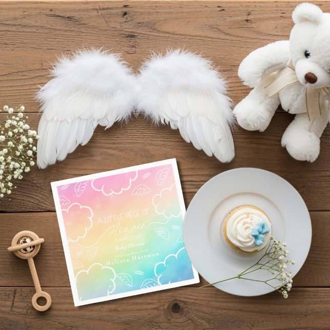 Guardanapos Arco-íris de Agradecimento Little Piec (Little Piece of Heaven Rainbow Thank You Napkins)