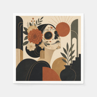 Guardanapos Art Deco Dia De Los Muertos e Hallowee