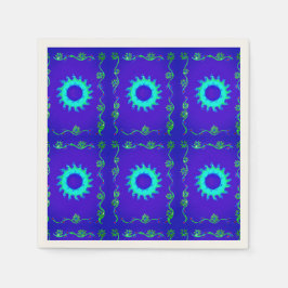 Guardanapos Artísticos Florais Iridescentes Azul C