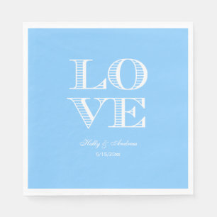 Guardanapos Azul Céu, Branco LOVE