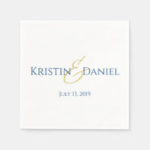 Guardanapos Azul e Dourado