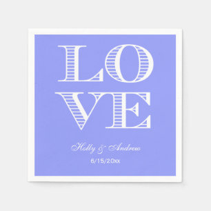 Guardanapos Azul Vinca, Branco LOVE