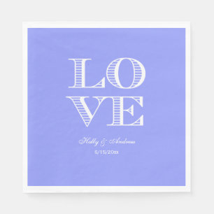 Guardanapos Azul Vinca, Branco LOVE