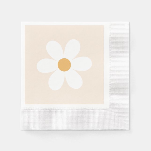 guardanapos boho creme margarida retrô (Frente)