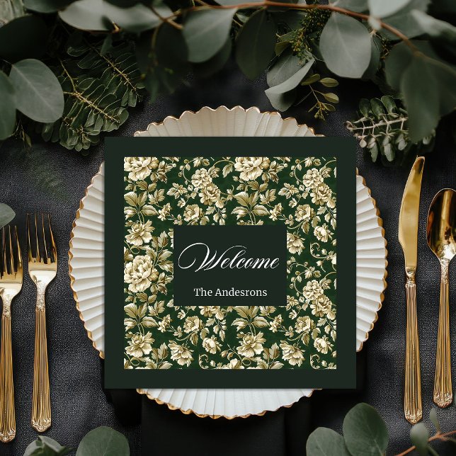 Guardanapos Botânicos Lux Verde Folhagem em Pastéi (Lux Botanical Napkins Greenery Foliage in Pastels)