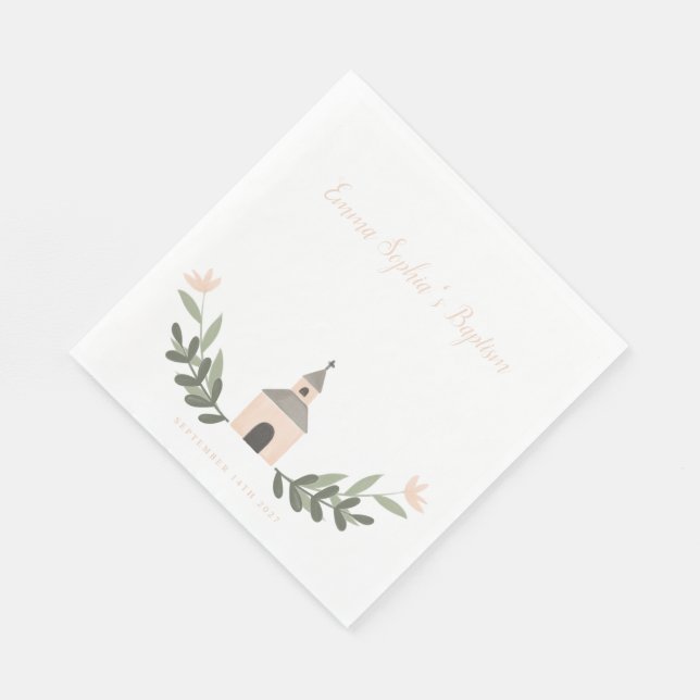 Guardanapos Chapel and Flowers Soft Blush (Quina)