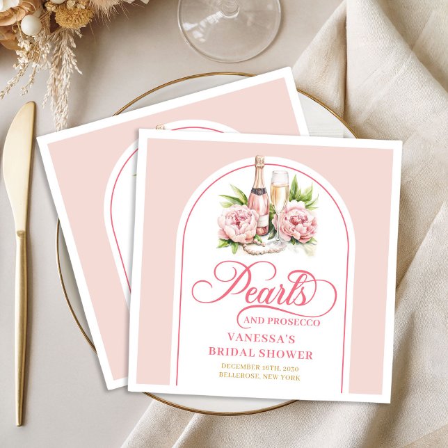 Guardanapos Clássicos de Chuva com Beijo Rosado e  (Classic Watercolor Blush and Gold Shower Napkin)