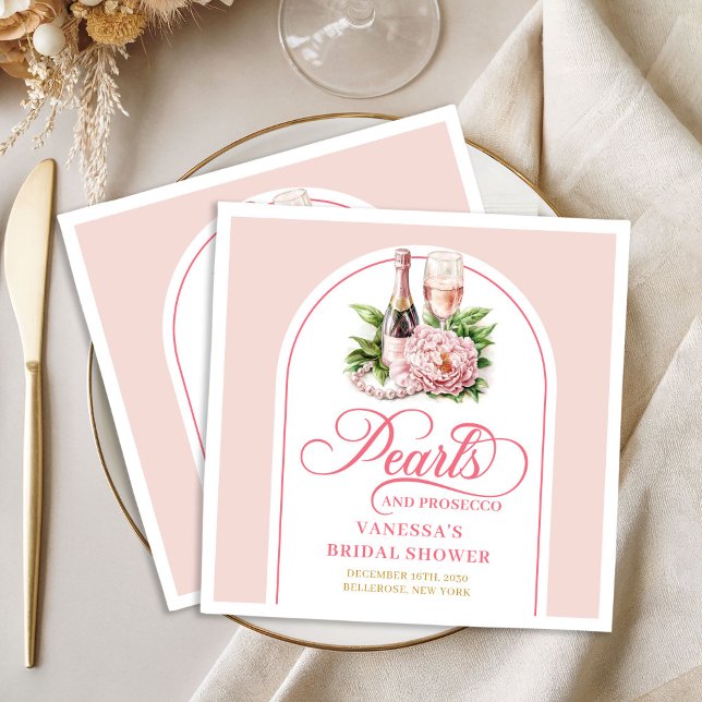Guardanapos clássicos rosa e dourados com letra pe (Classic blush and gold napkins custom lettering

)