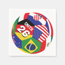 Guardanapos com Bandeiras Globais da Copa 2026 Nom