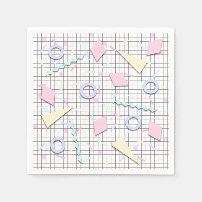 Guardanapos com Impressão Geométrica Pastel de Doc (Frente)