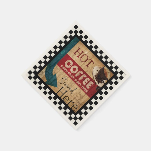 guardanapos com letreiro de café em estilo antigo (Canto)