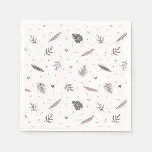 Guardanapos com Padrão de Folhas Minimalista