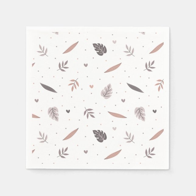 Guardanapos com Padrão de Folhas Minimalista (Frente)