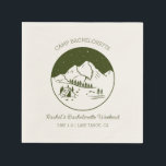 Guardanapos com tema de festa de despedida de solt<br><div class="desc">Este é um modelo de coquetel de festa de despedida de solteira com tema de acampamento totalmente editável. Edite TODAS as palavras, fontes e a maioria* das cores (as cores dos elementos de aquarela não podem ser editadas). Para acessar todas as ferramentas de design, selecione "editar usando a ferramenta de...</div>