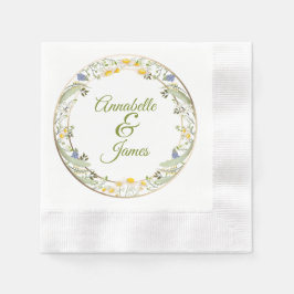 Guardanapos Comemorativos de Casamento com Flores