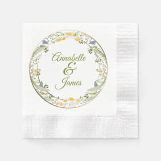Guardanapos Comemorativos de Casamento com Flores