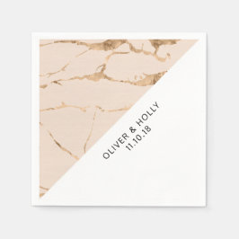 Guardanapos cor-de-rosa e dourados