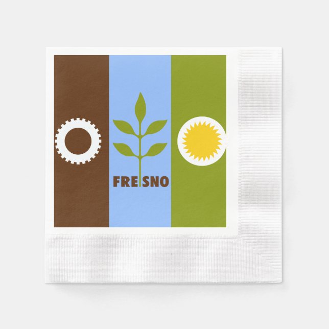 Guardanapos da bandeira da cidade de Fresno, Calif (Frente)