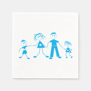 Guardanapos da família Stick Figure