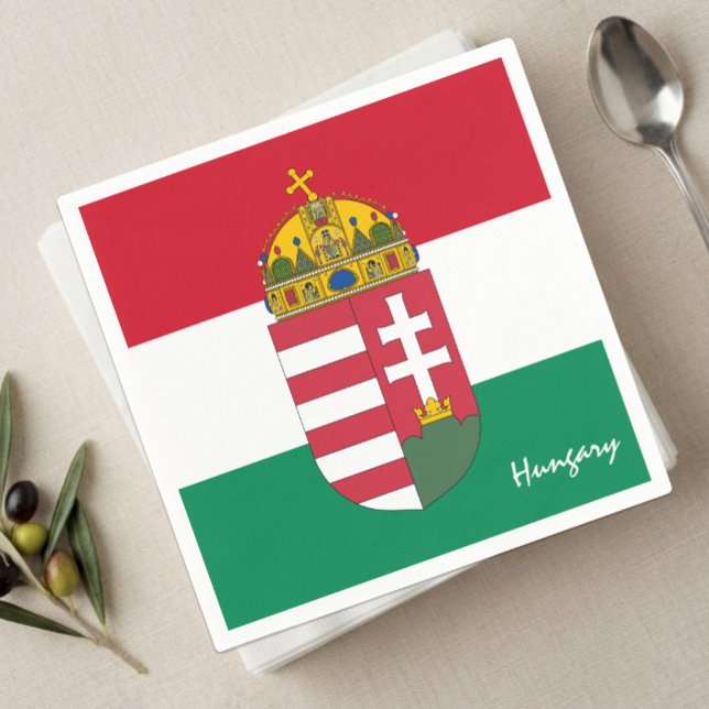 Guardanapos da Hungria, festa da bandeira húngara  (Hungarian Flag Napkins / emblem)