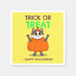 Guardanapos das festas de Halloween, Gato de abóbo