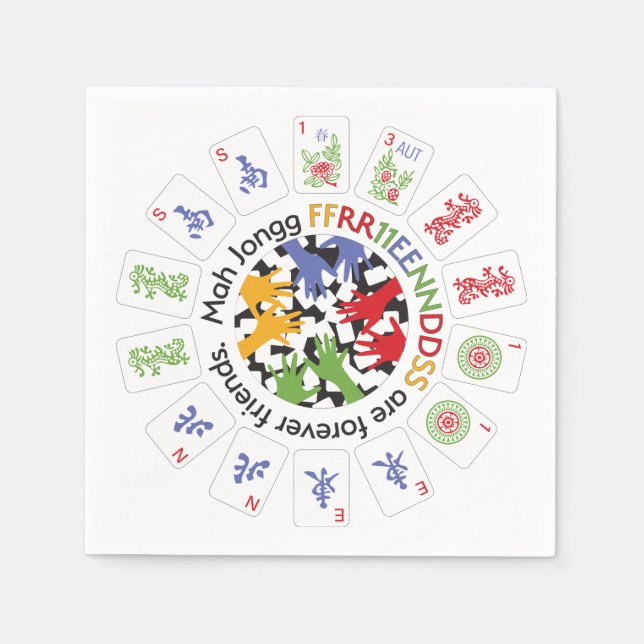 Guardanapos de Amigos de Mah Jongg (Frente)