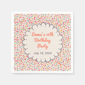 Guardanapos de Aniversário com Confetes Coloridos