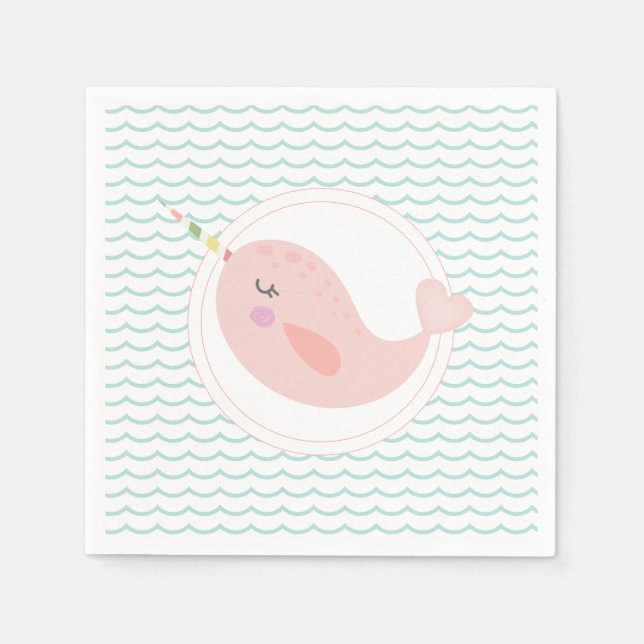 guardanapos de aniversário da sereia pastel (Frente)
