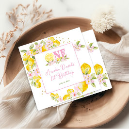 Guardanapos de Aniversário de 1 Ano Floral de Limã