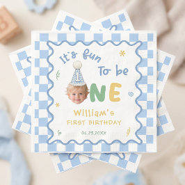 Guardanapos de Aniversário de 1 Ano Menino Diverti