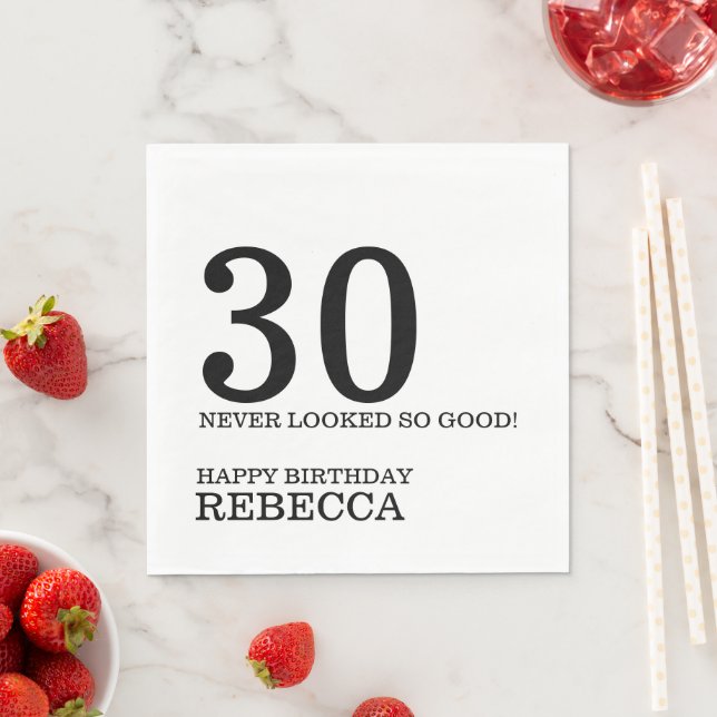 Guardanapos de Aniversário de 30 anos (Insitu)