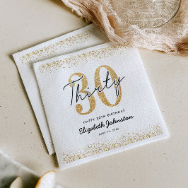 Guardanapos de Aniversário de 30 anos Branco & Dou