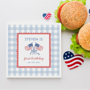 Guardanapos de aniversário de 4 de julho para meni