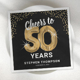 Guardanapos de aniversário de 50 anos com Cheers m