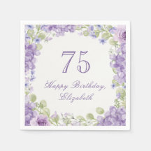 Guardanapos de Aniversário de 75 anos Elegantes Fl