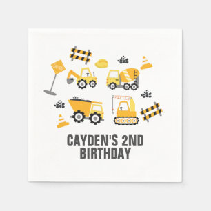 Guardanapos de Aniversário de Caminhão de Construç