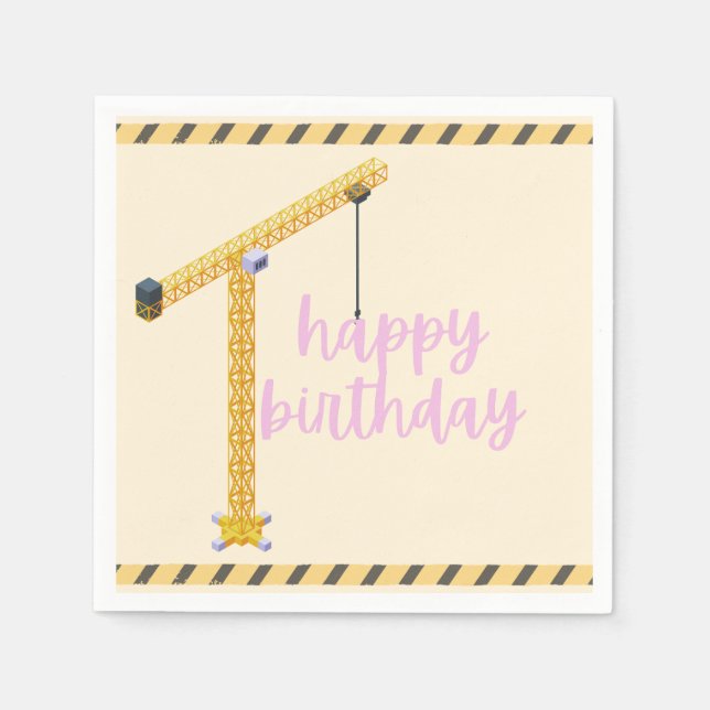 Guardanapos de Aniversário de Construção (Frente)