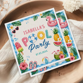 Guardanapos de Aniversário de Festa de Piscina de