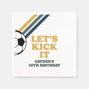 Guardanapos de aniversário de futebol retrô
