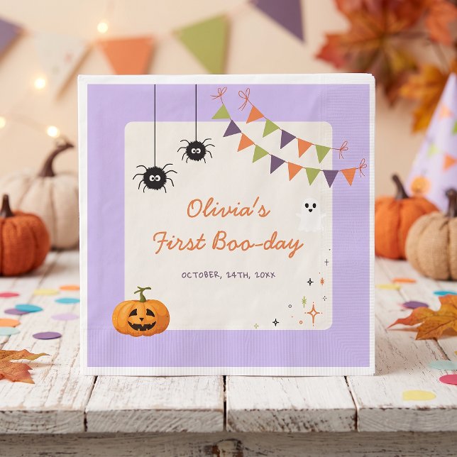 Guardanapos de aniversário de Halloween coloridos  (Criador carregado)