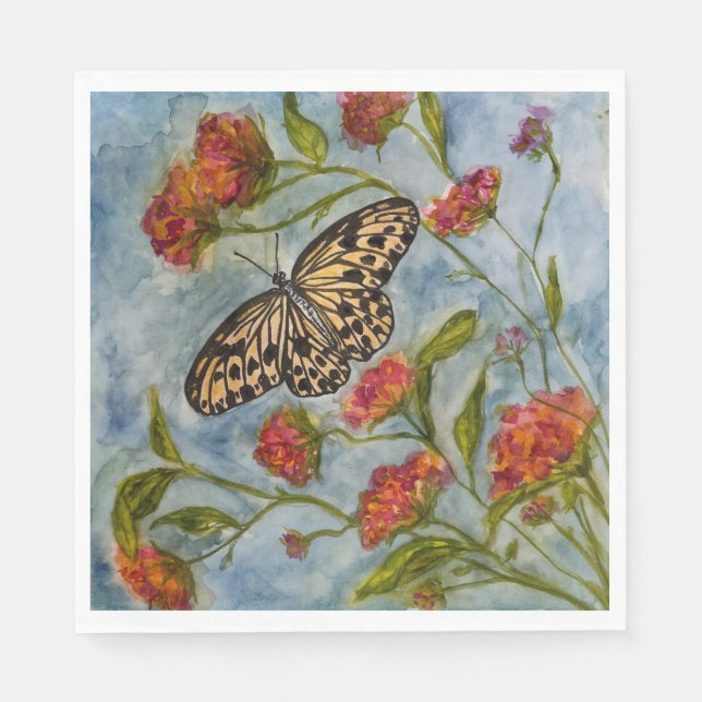 Guardanapos de Aniversário de Meninas Borboleta Do (Frente)