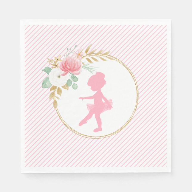 Guardanapos de Aniversário de Pequena Bailarina (Frente)