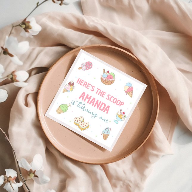 Guardanapos de aniversário de sorveteria doce (Criador carregado)