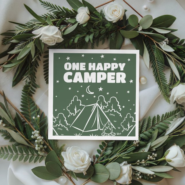 Guardanapos de aniversário Groovy One Happy Camper (Criador carregado)